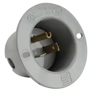 PASS AND SEYMOUR 5378-SS Flanged Inlet, Gray | CH4DDM