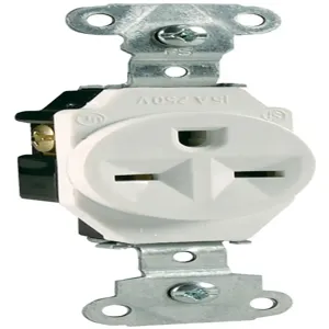 PASS AND SEYMOUR 5651-W Single Receptacle Spec Grade, Heavy Duty, 15A, 250V, White | CH4DVR