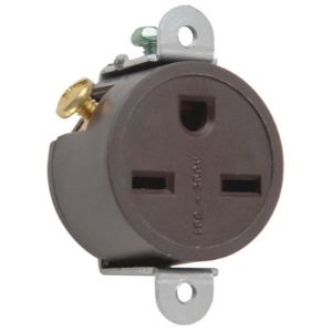 PASS AND SEYMOUR 5658 Single Receptacle Short Strap, Spec Grade, 15A, 250V, Brown | CH4JYG