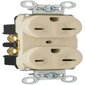 PASS AND SEYMOUR 5662-I Heavy Duty Duplex Receptacle, Spec Grade, 15A, 250V, Ivory | CH4DTP