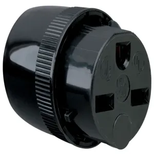 PASS AND SEYMOUR 5669-BK Connector, Dead Front, Black, 250V, Double Pole, 10-14 Awg | CH4EYN