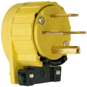 PASS AND SEYMOUR 5741-AN Angle Plug, Yellow, 30A, 125V, 4 Wire | CH4FAD