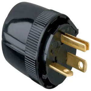 PASS AND SEYMOUR 5765-BK Dead Front Plug, Medium Duty, Black | CH4EYT