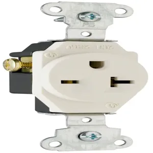 PASS AND SEYMOUR 5851-LA Single Receptacle Spec Grade, Heavy Duty, 20A, 250V, Light Almond | CH4DVY