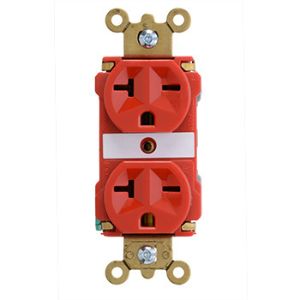 PASS AND SEYMOUR 5862-ARED Extra Heavy Duty Duplex Receptacle, Spec Grade, 20A, 250V, Red | CH4EDE