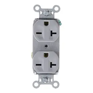 PASS AND SEYMOUR 5862-GRY Heavy Duty Duplex Receptacle, Spec Grade, 20A, 250V, Gray | CH4DUB