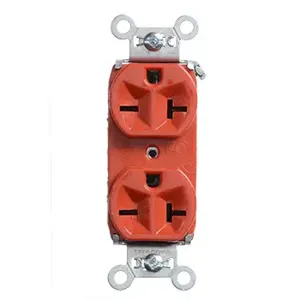 PASS AND SEYMOUR 5862-RED Heavy Duty Duplex Receptacle, Spec Grade, 20A, 250V, Red | CH4DUD