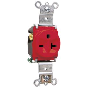 PASS AND SEYMOUR 5871-RED Single Receptacle Spec Grade, Heavy Duty, 20A, 250V, Red | CH4DVF