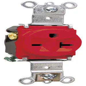 PASS AND SEYMOUR 5871-RED Single Receptacle Spec Grade, Heavy Duty, 20A, 250V, Red | CH4DVF