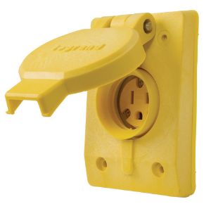 PASS AND SEYMOUR 60W47 Watertight Straight Blade, Single Receptacle, 15A, 125V, Yellow | CH3YYW
