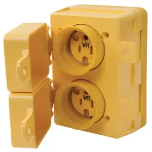 PASS AND SEYMOUR 60W47DPLX Watertight Duplex Receptacle, Yellow, 15A, 125V | CH3YYQ