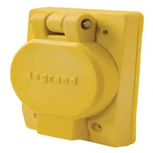 PASS AND SEYMOUR 67W08 Watertight Single Receptacle, 125V, Yellow | CH4AGL