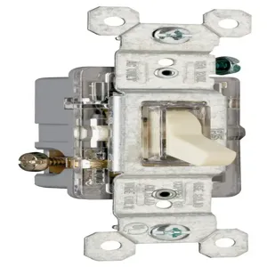 PASS AND SEYMOUR 660-ISLG Toggle Switch, Single Pole, Illuminated, 15A, 120V, Ivory | CH3YWR