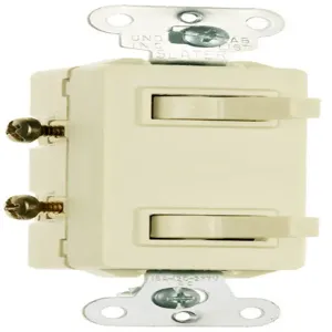 PASS AND SEYMOUR 680-I Toggle Combo Switch, Single Pole, Non Grounding, 15A, 120/277V, Ivory | CH3YWJ