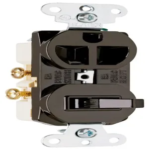 PASS AND SEYMOUR 691 Combination Switch, Receptacle, Single Pole Switch, 15A, 120/125V, Brown | CH3YVX