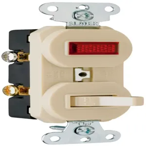 PASS AND SEYMOUR 692-IG Combination Switch, 120V, Single Pole, Pilot Light, Ivory | CH4KAZ