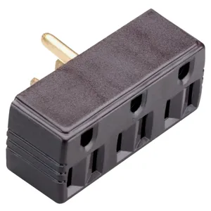 PASS AND SEYMOUR 697 Plug In Adapter, 2 Pole, 3 Wire, 15A, 125V, Brown | CH3ZAA