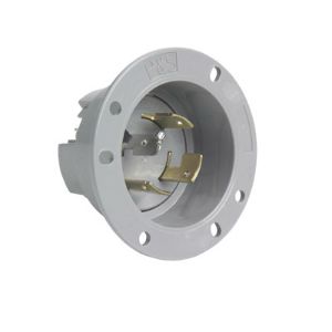 PASS AND SEYMOUR 7408-SS Flanged Inlet, 20A, Gray | CH4EHZ
