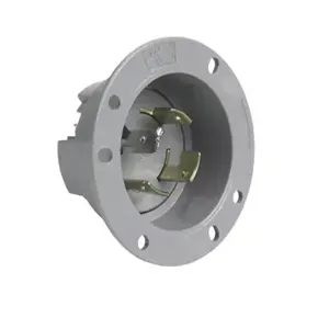 PASS AND SEYMOUR 7408-SS Flanged Inlet, 20A, Gray | CH4EHZ