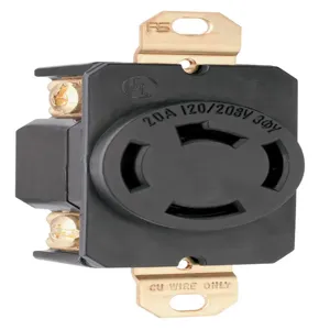 PASS AND SEYMOUR 7410 Single Locking Receptacle, 20A, 120V | CH3ZGT