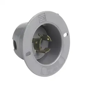 PASS AND SEYMOUR 7556-SS Flanged Inlet, 3 Wire, Gray | CH4FEG