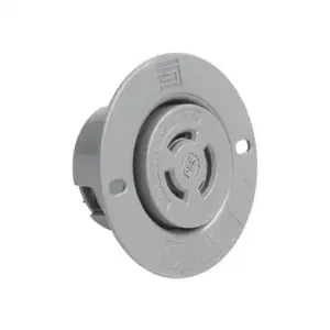 PASS AND SEYMOUR 7557-SS Flanged Outlet, 3 Wire, Gray, 250V, 3 Wire | CH4FEJ