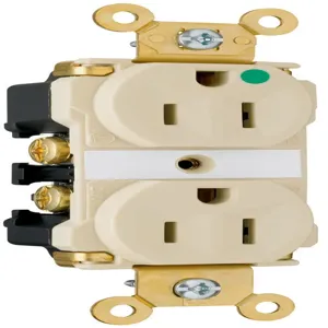 PASS AND SEYMOUR 8200-ILI Duplex Receptacle, Hospital Grade, LED Illuminated Face, 15A, 125V, Ivory | CH4CZJ