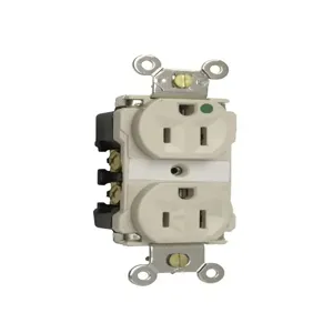 PASS AND SEYMOUR 8200-LAMRI Extra Heavy Duty Duplex Receptacle, Hospital Grade MRI, 15A, 125V, Light Almond | CH4CZR