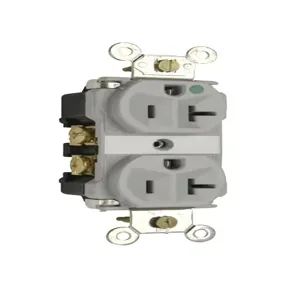 PASS AND SEYMOUR 8300-GRYMRI Extra Heavy Duty Duplex Receptacle, Hospital Grade MRI, 20A, 125V, Gray | CH4CZU