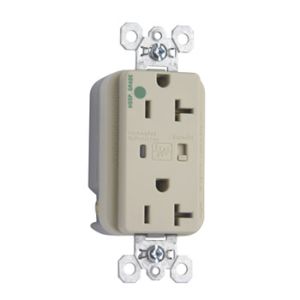 PASS AND SEYMOUR 8300-LASP Duplex Receptacle, Hospital Grade, Surge Protective, Light Almond | CH4DYL