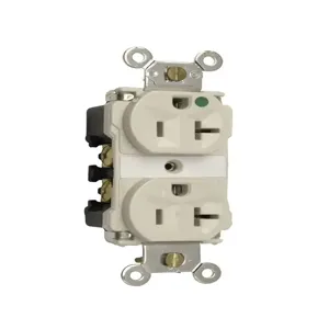 PASS AND SEYMOUR 8300-LAMRI Extra Heavy Duty Duplex Receptacle, Hospital Grade MRI, 20A, 125V, Light Almond | CH4CZV