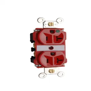 PASS AND SEYMOUR 8300-REDMRI Extra Heavy Duty Duplex Receptacle, Hospital Grade MRI, 20A, 125V, Red | CH4CZW