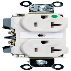 PASS AND SEYMOUR 8300-W Extra Heavy Duty Duplex Receptacle, Hospital Grade, 20A, 125V, White | CH4DAP