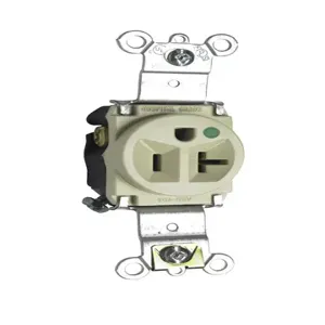 PASS AND SEYMOUR 8301-I Single Receptacle Hospital Grade, Heavy Duty, 20A, 125V, Ivory | CH4DRN