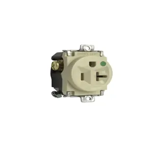 PASS AND SEYMOUR 8384-I Single Receptacle Short Strap, Hospital Grade, 20A, 125V, Ivory | CH4DXN