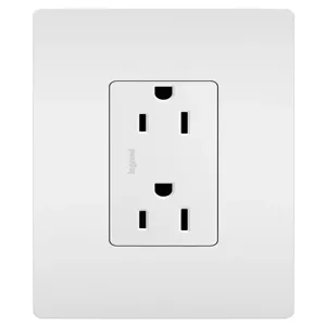 PASS AND SEYMOUR 885-TRW Duplex Receptacle Outlet, Tamper Resistant, 1.29 Inch Width, White | CH4JHN