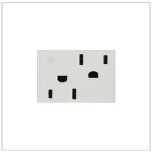 PASS AND SEYMOUR ARCD-152W10 Power Outlet, Dual Control, Tamper Resistant, 15A, 125V | CH4AJT