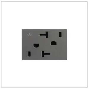 PASS AND SEYMOUR ARCD202-M10 Power Outlet, Dual Control, Tamper Resistant, 20A, 125V | CH4AKV