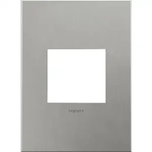 PASS AND SEYMOUR AWC1G2-BS4 Wall Plate, Brushed Stainless Steel, 1 Gang, Screwless | CH4AMW