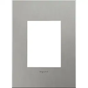 PASS AND SEYMOUR AWC1G3-BS4 Wall Plate, Brushed Stainless Steel, 1 Gang, Screwless | CH4AMX