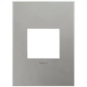 PASS AND SEYMOUR AWM1G2-MS4 Wall Plate, Brushed Stainless, 1 Gang, Screwless | CH4AMT