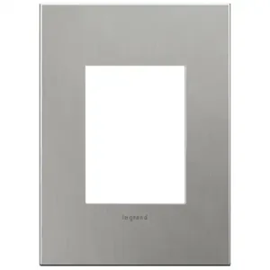 PASS AND SEYMOUR AWM1G3-MS4 Wall Plate, Brushed Stainless, 1 Gang, Screwless | CH4AMU