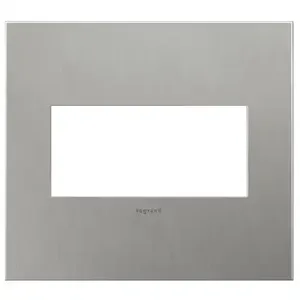 PASS AND SEYMOUR AWM2G-MS4 Wall Plate, Brushed Stainless, 2 Gang, Screwless | CH4ANB