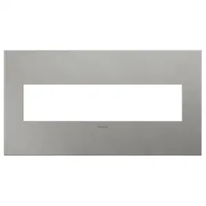 PASS AND SEYMOUR AWM4G-MS4 Wall Plate, Brushed Stainless, 4 Gang, Screwless | CH4AMR