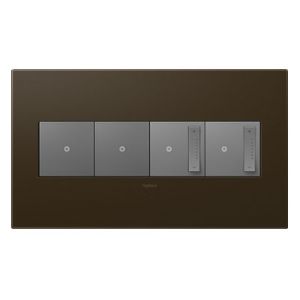 PASS AND SEYMOUR AWP4G-BR4 Wall Plate, Screwless, 4 Gang, Bronze | CH4AMJ