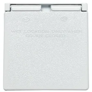 PASS AND SEYMOUR CA8-WV Duplex Receptacle Cover, Weatherproof, Vertical, White | CH4BMH