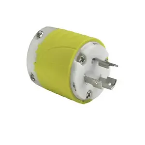 PASS AND SEYMOUR CRL520-P Locking Plug, 20A, 125V, Yellow Back, White Front Body | CH3ZGJ