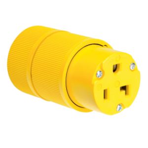 PASS AND SEYMOUR D0533 Connector, Gator Grip, Yellow, 125V, Double Pole, 10-18 Awg | CH4DEW