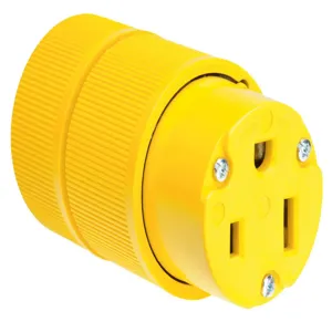 PASS AND SEYMOUR D0553 Connector, Gator Grip, Yellow, 125V, Double Pole, 10-18 Awg | CH4DEV