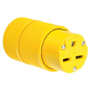 PASS AND SEYMOUR D0633 Connector, Gator Grip, Yellow, 250V, Double Pole, 10-18 Awg | CH4DEU